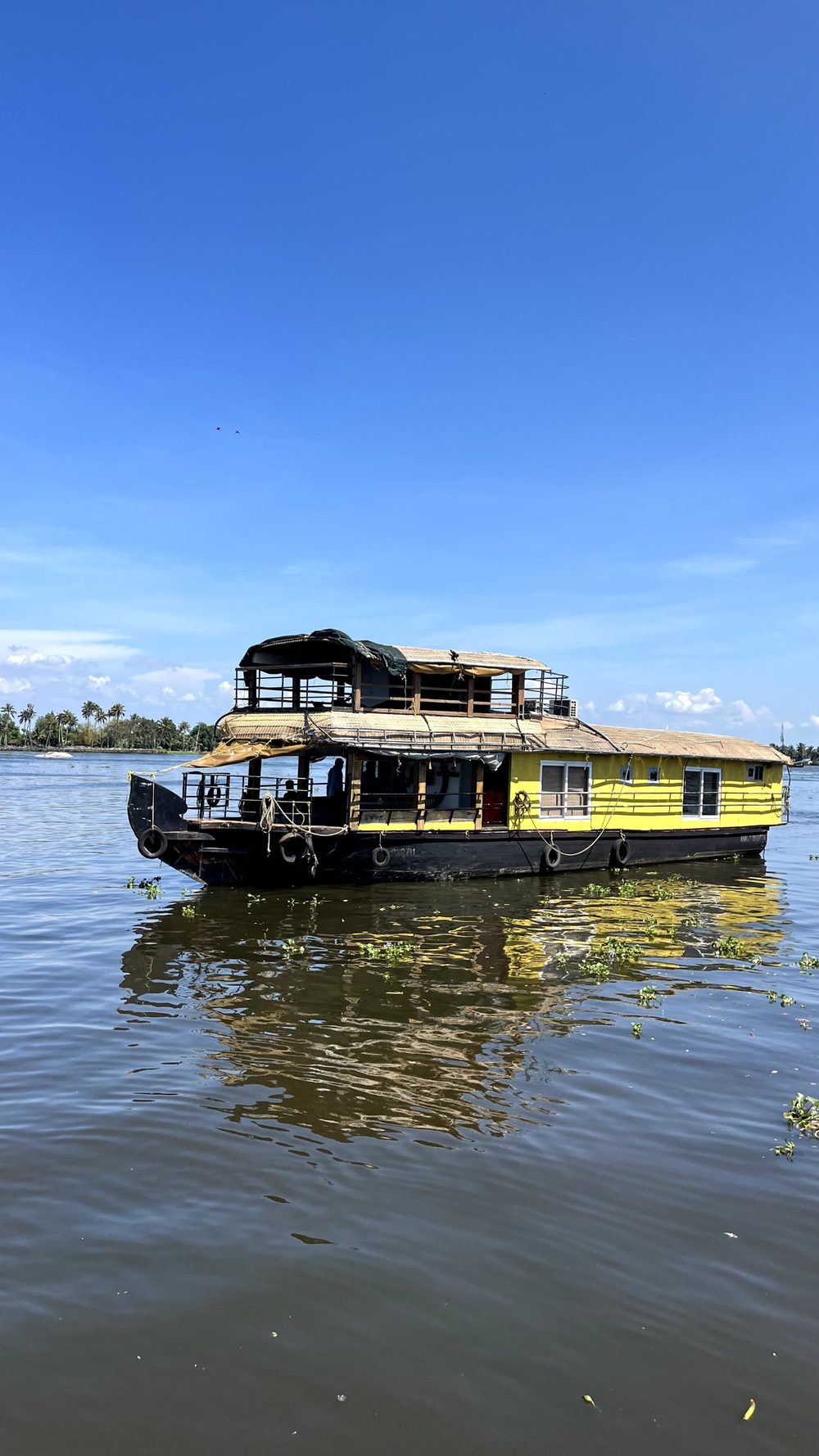 A Green Symphony houseboat on the lake